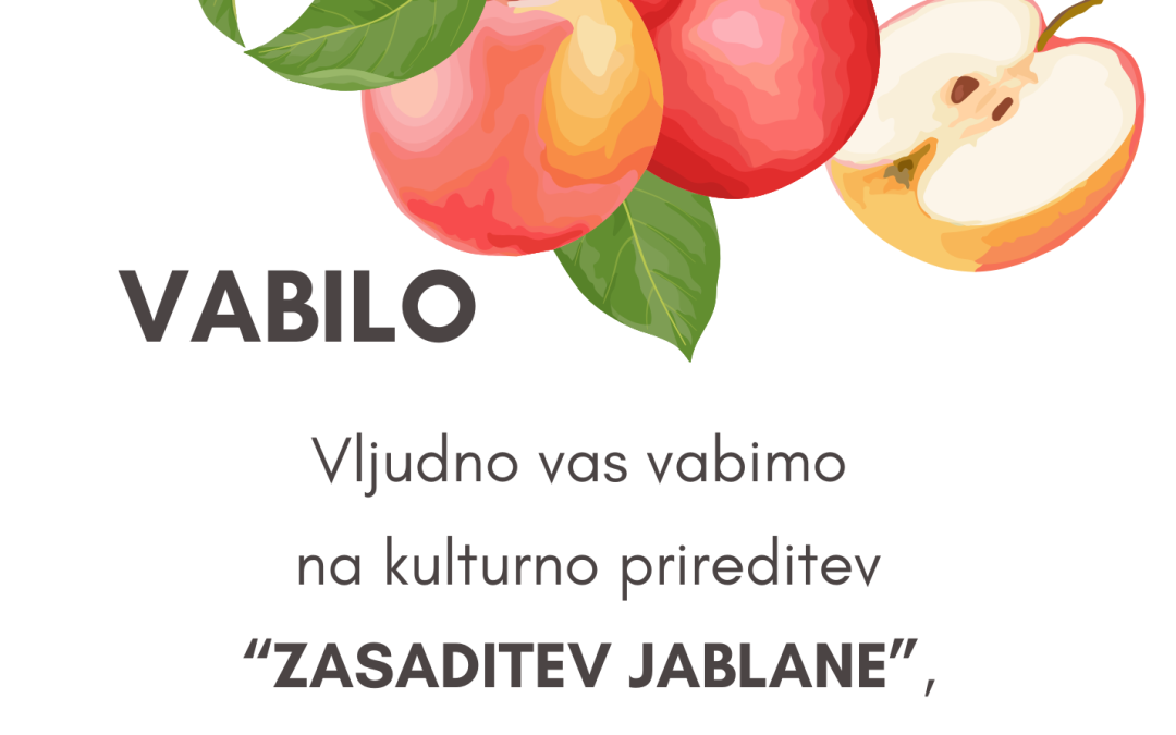 Pred PŠ Mlinše zasaditev jablane