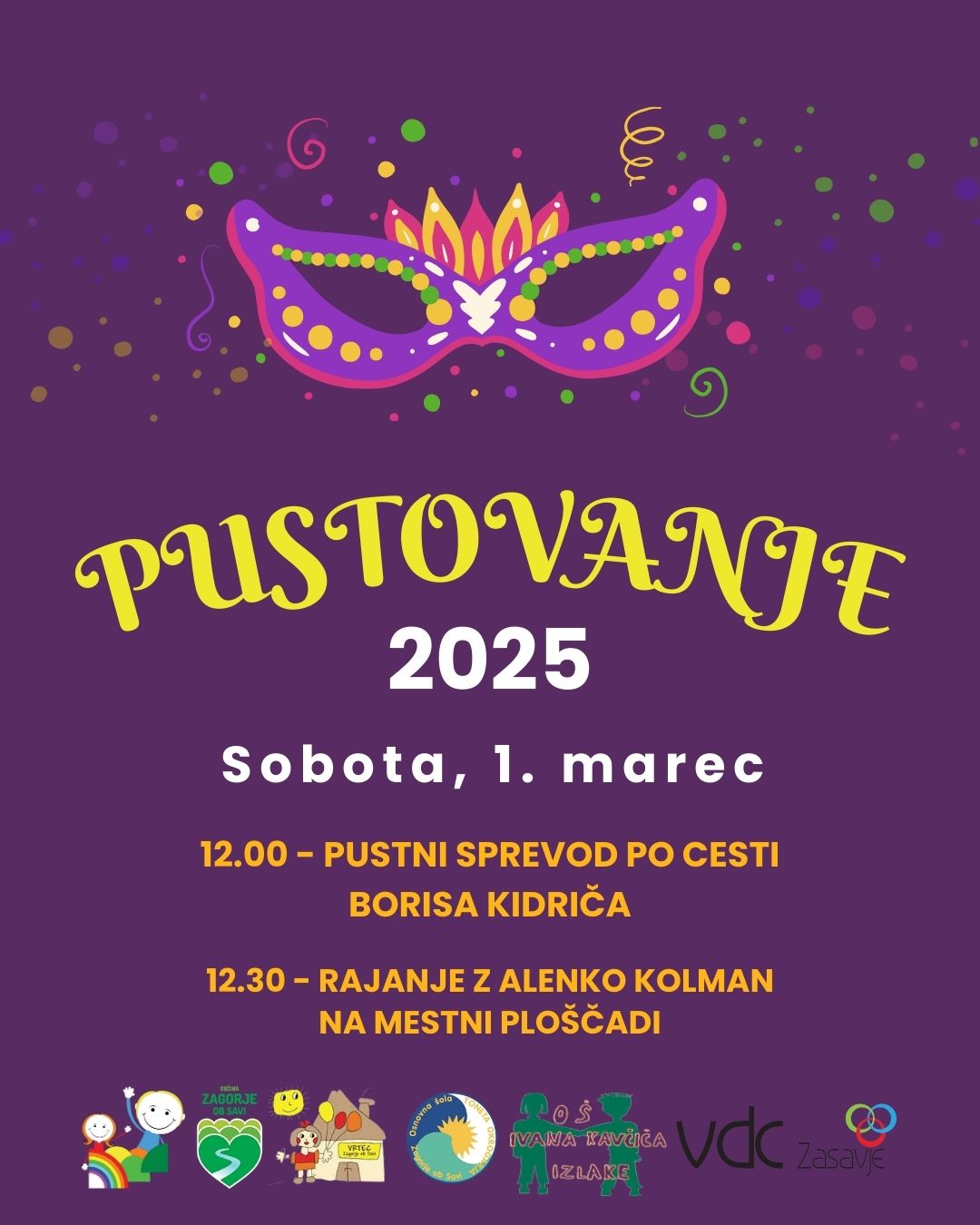Purple And Yellow Mardi Gras Colorful Illustrated Invitation (1080 x 1350 px) (1)